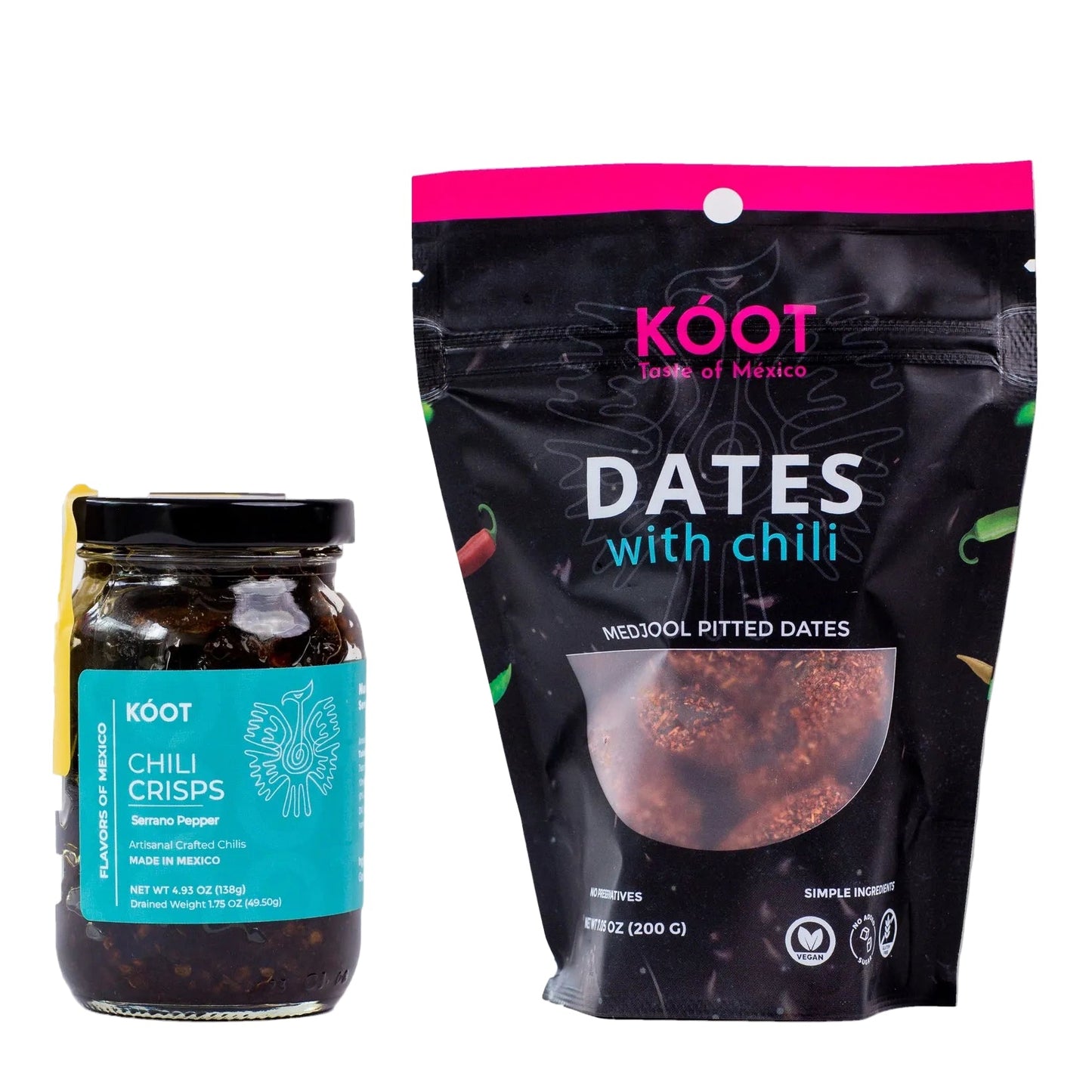 Koot Sweet & Crunchy Duo — Chili Dates + Serrano Chili Crisp